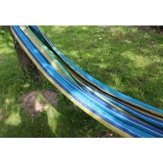Zložljiva bombažna viseča mreža, zeleno-modra, 260x80cm