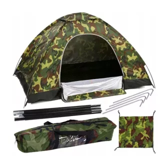 Turistični šotor za 4 osebe kamuflaža 2 x 2,5 m