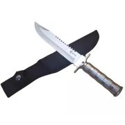 Taktični nož MILITARY FINKA SURVIVAL 35 cm črna/srebrna, Črna