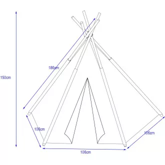 Otroški šotor Teepee INDIJANCI, dimenzije 106x106x150cm Otroški šotor Teepee INDIJANCI, dimenzije 106x106x150cm