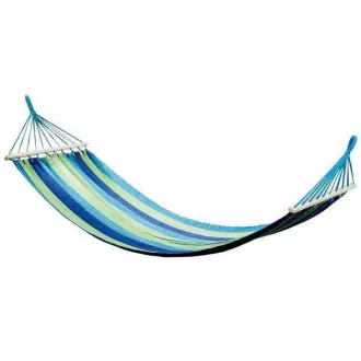 Bombažna viseča mreža 270x150 cm, za do 2 osebi, nosilnost 200 kg, modro-zelena