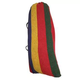 Bombažna viseča mreža 270x80cm, za eno osebo, nosilnost 130kg, modro-zelena