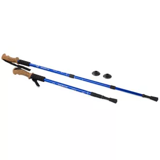 Treking palice za nordijsko hojo z ergonomskim ročajem iz plute, 135 cm, 2 kosa, črne