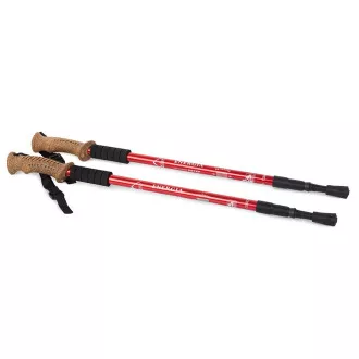 Treking palice za nordijsko hojo z ergonomskim ročajem iz plute, 135 cm, 2 kosa, črne