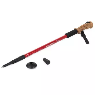 Treking palice za nordijsko hojo z ergonomskim ročajem iz plute, 135 cm, 2 kosa, črne
