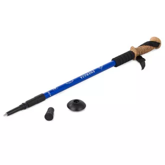 Treking palice za nordijsko hojo z ergonomskim ročajem iz plute, 135 cm, 2 kosa, modre