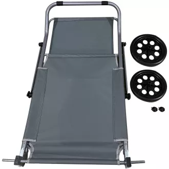 Zložljiv plažni stol na kolesih, 116x62x62-90 cm, siv Zložljiv plažni stol na kolesih, 116x62x62-90 cm, siv