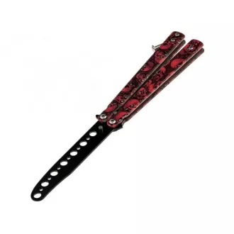 Žepni zložljivi metuljček za trening, Red Skulls, 23,5 cm Žepni zložljivi metuljček za trening, Red Skulls, 23,5 cm