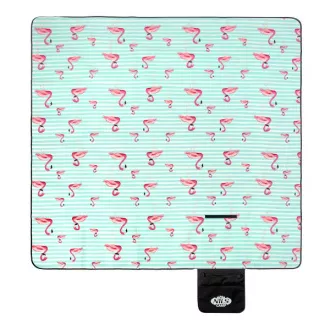 Piknik odeja 200x200 cm MINT FLAMINGO