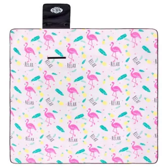 Piknik odeja 200x200 PINK FLAMINGO