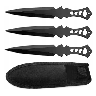 Nož za metanje - komplet z nožnico 3 kosi 19 cm
