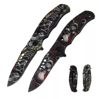 Zložljiv taktični nož SKULL 20 cm, rdeč