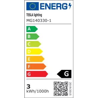 TESLA - LED MG140330-1, mini žarnica, E14, 3W, 230V, 250lm, 3000k