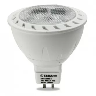TESLA - LED MR160430-5, žarnica GU5,3 MR16, 4W, 12V, 320lm, 20 000h, 3000K toplo bela, 38°
