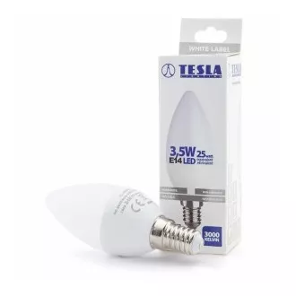 TESLA - LED CL143530-2, žarnica za sveče, E14, 3,5W, 230V, 249lm, 25 000h, 3000K toplo bela