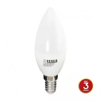 TESLA - LED CL140540-4, Žarnica za sveče, E14, 5W, 230V, 470lm, 15 000h, 4000K hladno bela