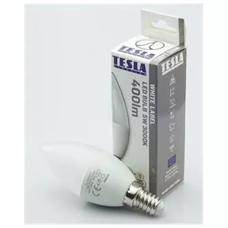 TESLA - LED CL140530-7, žarnica za sveče, E14, 5W, 230V, 400lm, 25 000h, 3000K toplo bela,