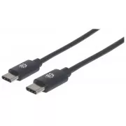 MANHATTAN Hitri kabel USB-C, tip C moški do tipa C moški, 2 m, črn