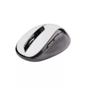 C-TECH miška WLM-02, črno-bela, brezžična, 1600DPI, 6 gumbov, USB nano sprejemnik