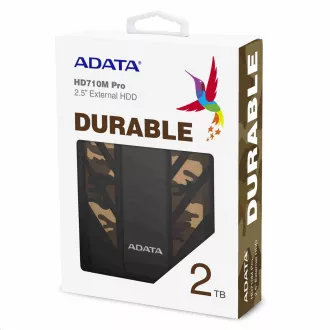 ADATA zunanji trdi disk 2TB 2, 5" USB 3.1 DashDrive Durable HD710M Pro, kamuflaža (guma, odporen na udarce/vodo/prah)