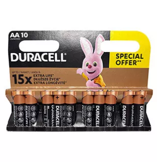 Duracell BASIC Alkalne baterije AA za enkratno uporabo, 10 kosov Duracell BASIC Alkalne baterije AA za enkratno uporabo, 10 kosov