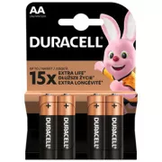 Duracell Alkalne baterije za enkratno uporabo AA, 4 pakiranja