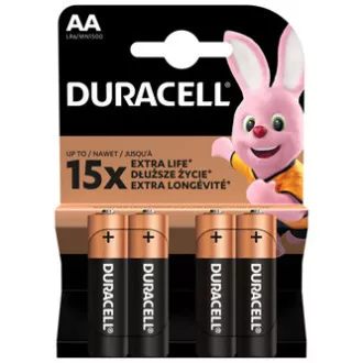 Duracell Alkalne baterije za enkratno uporabo AA, 4 pakiranja