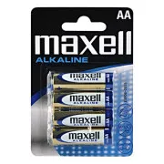 Alkalne baterije, AA (LR6), AA, 1,5 V, Maxell, blister, 4 pakiranja