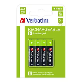 Baterija za polnjenje, AAA (HR03), 1,2 V, 950 mAh, Verbatim, blister, 4 pakiranja