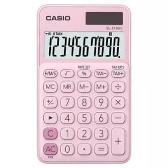 Kalkulator Casio SL 310 UC PK, roza, deset številk, dvojno napajanje, PRODAJA