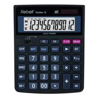 Kalkulator Rebell RE-PANTHER 12 BX, črn, namizni, 12 številk
