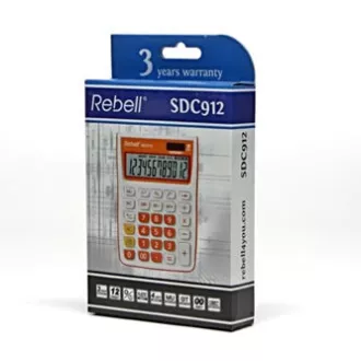 Kalkulator Rebell RE-SDC912OR BX, oranžen, namizni, 12 številk