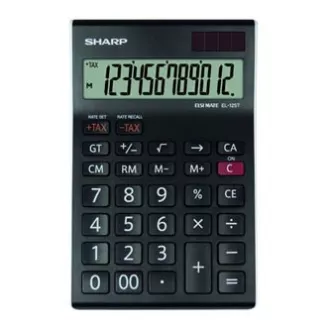 Sharpov kalkulator EL-125TWH, črno-beli, namizni, 12 številk
