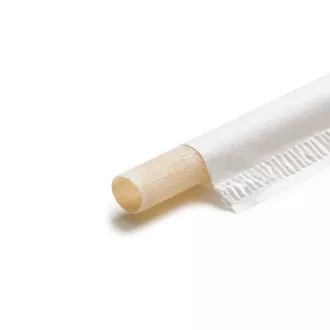 EURO STRAWS - Naravna bambusova slama Basic 6x230mm, 200 kosov, posamično zavita