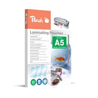 PEACH folija za laminiranje A5 (154x216mm), 80 mikrometrov, sijajna, 100 kosov