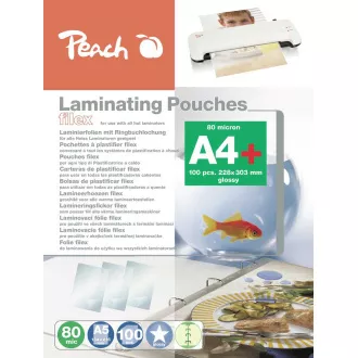 PEACH folija za laminiranje A4 (228x303mm), 80mic, sijajna, eurofold, 100 kosov