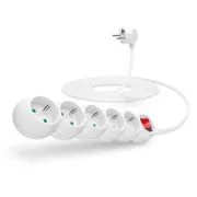 CONNECT IT podaljšek 230 V, 5 vtičnic, 5 m, s stikalom (bel)