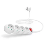 CONNECT IT podaljšek 230 V, 4 vtičnice, 3 m, s stikalom (bel)