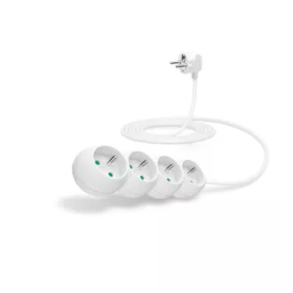 CONNECT IT podaljšek 230 V, 4 vtičnice, 3 m, brez stikala (bel)