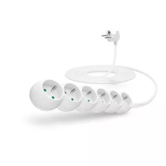 CONNECT IT podaljšek 230 V, 6 vtičnic, 5 m, brez stikala (črn)