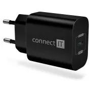 CONNECT IT Polnilni adapter Voyager2 1×USB-C, 25W PD, ČERNA