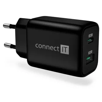CONNECT IT Wanderer2 GaN polnilni adapter 1×USB-C 1xUSB-A, 33W PD, ČERNA CONNECT IT Wanderer2 GaN polnilni adapter 1×USB-C 1xUSB-A, 33W PD, ČERNA