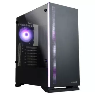 Zalmanovo ohišje miditower S5 črno, brez napajalnika, ATX, 1x USB 3.0, 2x USB 2.0, prozorna stranska plošča, črno