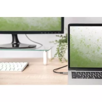 Digitus Kabelski adapter USB-C do HDMI, 1,8 m 4K/30 Hz, črn, kovinski pokrov
