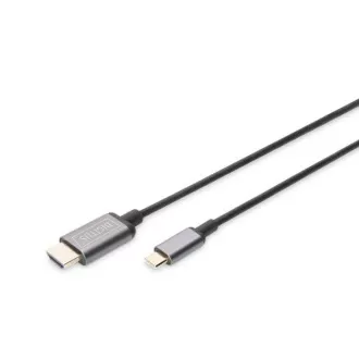 Digitus Kabelski adapter USB-C do HDMI, 1,8 m 4K/30 Hz, črn, kovinski pokrov