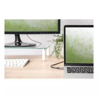 Digitus Kabelski adapter USB-C do HDMI, 1,8 m 4K/30 Hz, črn, kovinski pokrov