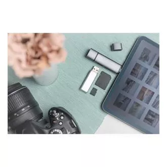 Digitus dvojni OTG bralnik kartic (USB-C   USB 3.0) 1x SD, 1x MicroSD, 1x USB 3.0, siva