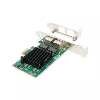 Digitus Gigabitna ethernetna kartica PCI Express, dvopriključna 32-bitna nizkoprofilna kartica, Intelov čipset