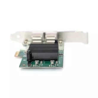 Digitus Gigabitna ethernetna kartica PCI Express, dvopriključna 32-bitna nizkoprofilna kartica, Intelov čipset