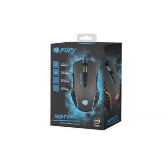 Fury Gaming Mouse Hustler, gaming, 6400DPI, USB, optična, žična, RGB, 7 gumbov, dolžina kabla 1,6 m, črna